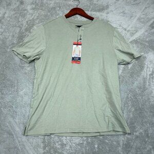 Gap Mens Short Sleeve Henley Shirt Green Size Medium New a1001